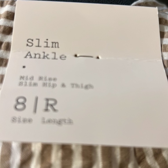 A NEW DAY Slim ankle mid rise 100% cotton size 8 NEW WOTH TAG pants - Picture 9 of 12